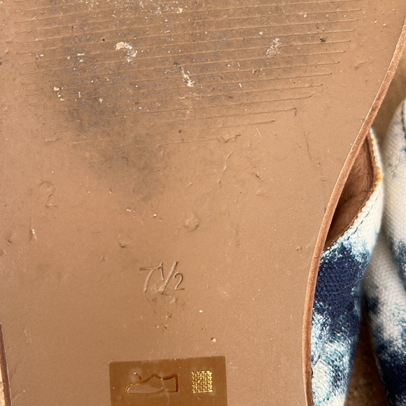 Madewell Skyler Sandal Slide Slip On Flats Blue White Women’s Size 7.5 - Picture 7 of 9